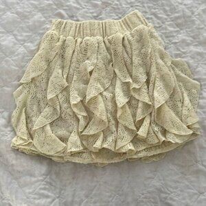 Lacy frilly skirt by blue asphalt size Small off white